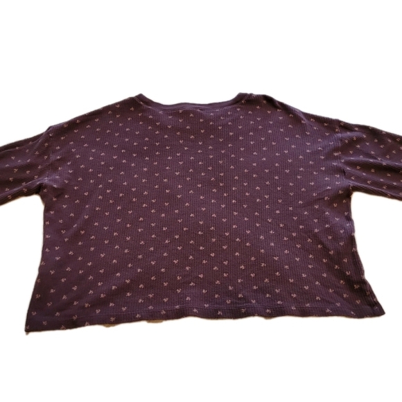 Madewell Waffle Knit Pajama Set Top & Bottom Berry Chocolate Raisin Large 2024 - Picture 4 of 16